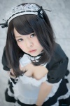 apron bowtie cleavage collar cosplay hairband ichinomiya_kanna maid maid_uniform original wristband rating:Safe score:1 user:pixymisa