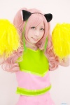 animal_ears cat_ears cheerleader_uniform cosplay hashimoto_nyaa multi-colored_hair osomatsu-san pleated_skirt pom_poms sakuma skirt tank_top rating:Safe score:0 user:nil!