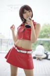 cosplay croptop kureha meiko microphone miniskirt pantyhose sheer_legwear skirt tubetop vocaloid yellow_eyes rating:Safe score:0 user:pixymisa