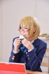 blazer blonde_hair blouse cosplay glasses go_chuumon_wa_hanayo_desu_ka? haruka koizumi_hanayo love_live!_school_idol_project school_uniform rating:Safe score:1 user:nil!