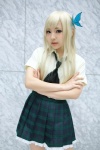 asae_ayato blonde_hair blouse boku_wa_tomodachi_ga_sukunai cosplay kashiwazaki_sena pleated_skirt school_uniform skirt rating:Safe score:0 user:nil!