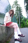 blouse cosplay ikkitousen kohinata_rei loose_socks miniskirt plaid pleated_skirt school_uniform skirt socks sonsaku_hakufu sweater_vest rating:Safe score:0 user:nil!