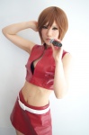 asaka_kei bra cosplay croptop default_costume meiko microphone miniskirt skirt vest vocaloid rating:Safe score:1 user:nil!