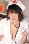 aoki_rin bikini_top cleavage dgc_0077 dress nurse nurse_cap nurse_uniform open_clothes stethoscope swimsuit rating:Safe score:0 user:nil!