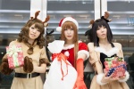 antlers bow cuffs dress elbow_gloves gloves narihara_riku paw_gloves rikuro santa_costume stocking_cap yuu_mitsu rating:Safe score:0 user:pixymisa