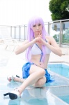 bikini cleavage cosplay crystal_crown feena_fam_earthlight kamui_arisa pool purple_hair side-tie_bikini skirt swimsuit yoake_mae_yori_ruri_iro_na rating:Safe score:1 user:nil!