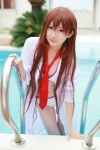bikini cosplay hiokichi lab_coat makise_kurisu pool steins;gate swimsuit tie wet rating:Safe score:2 user:pixymisa