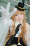 blonde_hair camisole cosplay gloves hoshitamu original pleated_skirt skirt tie top_hat rating:Safe score:0 user:nil!
