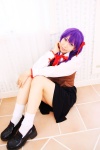 blouse cosplay fate/series fate/stay_night hair_ribbons matou_sakura purple_hair sachi_budou school_uniform skirt socks vest rating:Safe score:0 user:nil!