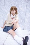 cosplay kanda_midori loose_socks misaka_mikoto pleated_skirt school_uniform skirt socks sweater_vest to_aru_kagaku_no_railgun rating:Safe score:1 user:xkaras
