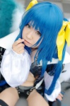 blue_hair boots cleavage cosplay dizzy garters guilty_gear hairbow masaki_aizou monokini one-piece_swimsuit pantyhose swimsuit thighhighs twintails underboob wings rating:Safe score:0 user:nil!