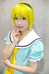blonde_hair cosplay hairband higurashi_no_naku_koro_ni houjou_satoko sailor_uniform school_uniform tie zero_inch rating:Safe score:0 user:nil!