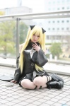 blonde_hair boots cosplay detached_sleeves dress golden_darkness pantyhose poimero sheer_legwear to_love-ru twintails rating:Safe score:0 user:nil!