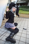 amaguri_irufu ball cosplay headdress mayura nanika_wiz_mayura pleated_skirt silver_hair skirt sweater thighhighs zettai_ryouiki rating:Safe score:0 user:pixymisa