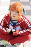cosplay gintama glasses gym_uniform kagura kira orange_hair pleated_skirt sailor_uniform school_uniform skirt track_suit rating:Safe score:0 user:nil!