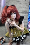 cosplay crinoline gown hair_ribbons idolmaster nazuna pantyhose red_hair sheer_legwear takatsuki_yayoi twintails rating:Safe score:0 user:pixymisa