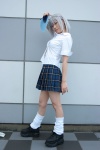 cosplay fan itsuka loose_socks natsume_maya school_uniform silver_hair socks tenjou_tenge unbuttoned rating:Safe score:1 user:darkgray