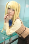 blonde_hair blouse cosplay kaieda_kae maria_holic school_uniform shidou_mariya skirt twintails vest rating:Safe score:3 user:nil!