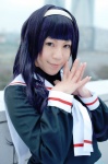 aiba_ai blue_hair cardcaptor_sakura cosplay daidouji_tomoyo hairband sailor_uniform school_uniform rating:Safe score:0 user:nil!