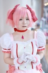 choker cosplay dress gloves hairbows kaname_madoka nozaka_yuu pink_hair puella_magi_madoka_magica twintails rating:Safe score:0 user:nil!