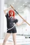 asuka blouse cosplay houseki_no_kuni jumper katana pantyhose red_hair sheer_legwear sword tagme_character tie rating:Safe score:1 user:nil!