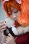 animal_ears cosplay dog_ears dress forest kaieda_kae mayuzumi_kaoru orange_hair stuffed_animal teddy_bear rating:Safe score:1 user:nil!