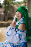 cosplay detached_sleeves green_hair kochiya_sanae lenfried miniskirt skirt touhou rating:Safe score:0 user:nil!