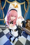 alternative_&_maid_concept animal_ears apron blue_legwear cleavage cosplay detached_sleeves dress ely fate/grand_order fate/series fox_ears hairband maid maid_uniform pink_hair tamamo_no_mae thighhighs rating:Safe score:1 user:nil!