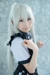 ahoge apron blouse cosplay haiyore!_nyaruko-san hiokichi nyaruko white_hair rating:Safe score:1 user:nil!