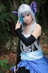cleavage cosplay detached_sleeves dress gwendolyn odin_sphere shirayuki_himeno silver_hair spear rating:Safe score:0 user:nil!
