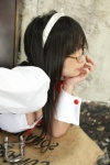 apron chocoball cleavage costume dress glasses hairband maid maid_uniform mini_chiyoko rating:Safe score:3 user:nil!