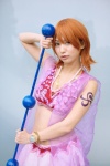 cosplay halter_top ichigosaki_maron nami_(one_piece) one_piece orange_hair skirt staff vest rating:Safe score:0 user:nil!