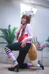 animal_ears blouse cosplay horo narumi_lain spice_and_wolf tail trousers vest wolf_ears wolf's_garden rating:Safe score:1 user:nil!