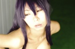 ashiya_noriko busujima_saeko busujima_saeko_no_eroi_toko cosplay highschool_of_the_dead purple_hair topless rating:Questionable score:2 user:nil!