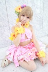 aiba_yumi blonde_hair cosplay croptop flowers hizuki_yuuki idolmaster miniskirt pantyhose petticoat sheer_legwear skirt rating:Safe score:0 user:pixymisa