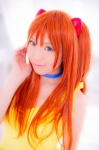 bed choker cosplay dress hair_pods mashiro_yuki neon_genesis_evangelion red_hair soryu_asuka_langley twintails rating:Safe score:0 user:nil!