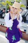 blonde_hair blouse cosplay miniskirt moriya_suwako skirt tank_top thighhighs touhou yoppy rating:Safe score:1 user:nil!