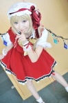 blonde_hair cosplay dress flandre_scarlet hat jigoku_yuugi socks touhou wings rating:Safe score:1 user:nil!