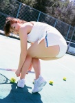 aizawa_hitomi ass cleavage panties ponytail tennis_court tennis_dress tennis_racket rating:Safe score:3 user:nil!
