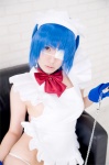 apron blue_hair cosplay eyepatch gloves hairband handcuffs ikkitousen kibashi maid maid_uniform panties ryomou_shimei rating:Safe score:0 user:nil!
