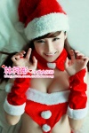 bed cleavage dress fingerless_gloves gloves lin_ketong santa_costume stocking_cap rating:Safe score:0 user:nil!