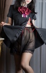 black_legwear bowtie cosplay dress dress_lift houjuu_nue negligee shizuku touhou rating:Safe score:3 user:Kryzz