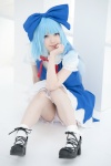 blouse blue_hair cirno cosplay hairbow jumper shizuku socks touhou rating:Safe score:6 user:nil!