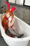 animal_ears asahina_mikuru bathroom bathtub black_legwear bodysuit bunny_ears cleavage cosplay orange_hair pantyhose shizuku suzumiya_haruhi_no_yuuutsu rating:Safe score:9 user:nil!