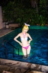 ayase_eri bikini blonde_hair cosplay hairbow mike ponytail pool school_idol_~krasivie~ swimsuit wet rating:Safe score:2 user:nil!