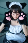 animal_ears apron cat_ears choker cosplay dress glasses hairband maid maid_uniform original paw_gloves rikuro rating:Safe score:1 user:nil!