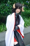 cosplay gauntlets horns inu_boku_secret_service kimono pleated_skirt scarf shirakiin_ririchiyo skirt thighhighs yuuki_(iii) zettai_ryouiki rating:Safe score:0 user:nil!