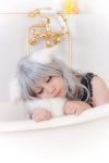animal_ears cat_ears choker chokotto_hime cosplay dress masiyu_itigo shiroko silver_hair tail rating:Safe score:0 user:pixymisa
