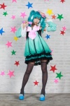 aqua_hair colorful_x_melody_(vocaloid) cosplay detached_sleeves dress hatsune_miku kim_tai_sik microphone project_diva thighhighs tomiaaaaaaa twintails vocaloid rating:Safe score:4 user:DarkSSA