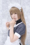 apron blonde_hair cosplay dress hairband love_live!_school_idol_project maid maid_uniform minami_kotori mochizuki_mai side_ponytail rating:Questionable score:0 user:nil!